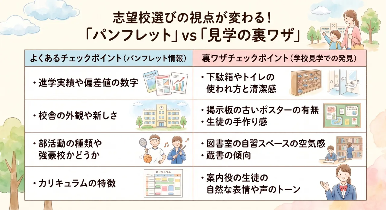 パンフレットには載らない!中学・高校見学で見るべき裏ワザ5選